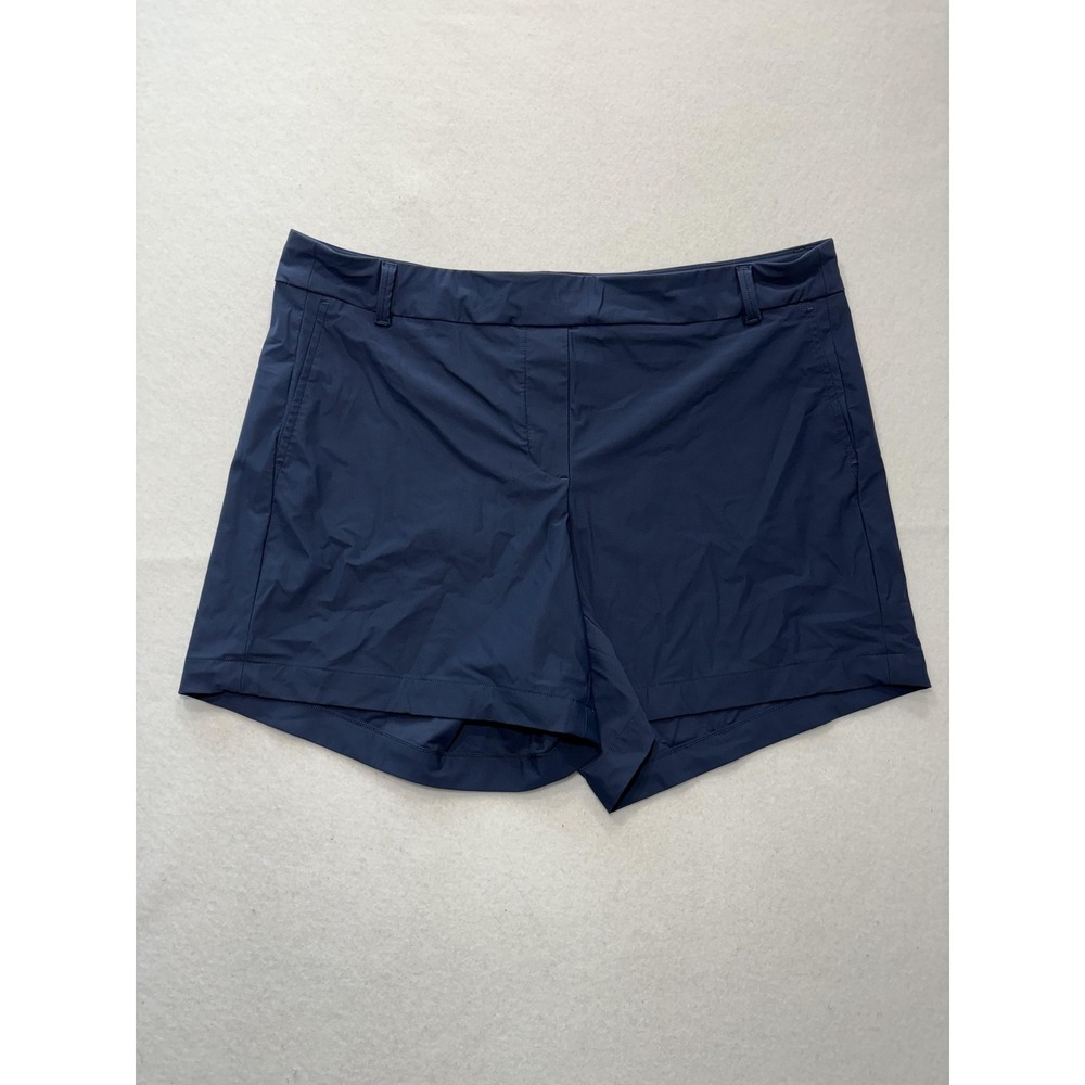 SPANX Shorts Womens XL Blue Chino Pull On Sunshine Solutions Stretch Pockets